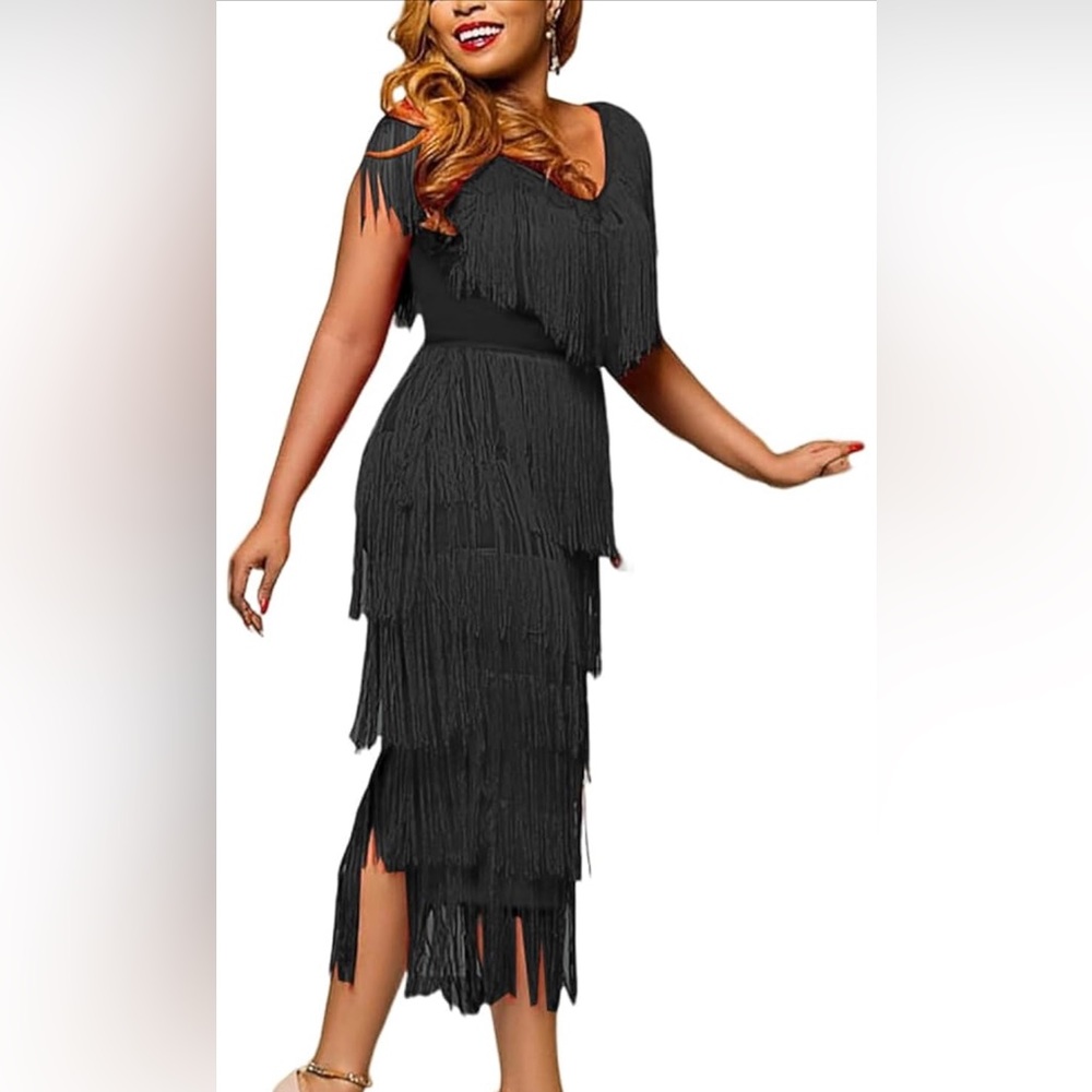 COPY - Black fringe dress
